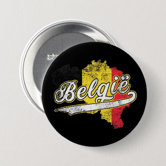 België Ronde Button 7,6 Cm (Voorkant /achterkant)