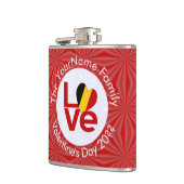 België Rood LIEFDE Vlag Gepersonaliseerd Heupfles (Links)