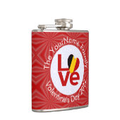 België Rood LIEFDE Vlag Gepersonaliseerd Heupfles (Rechts)