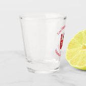 België Rood LIEFDE Vlag Gepersonaliseerd Shot Glas (Links)