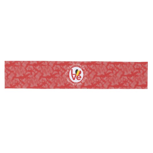 België Rood LOVE Vlag Gepersonaliseerd Medium Tafelloper (Horizontaal)