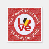 België Rood LOVE Vlag Gepersonaliseerd Servetten (Voorkant)