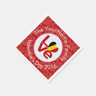 België Rood LOVE Vlag Gepersonaliseerd  Servetten
