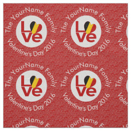 België Rood LOVE Vlag Gepersonaliseerd  Stof