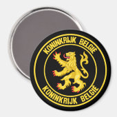 België Round Emblem Magneet (Voorkant / Achterkant)