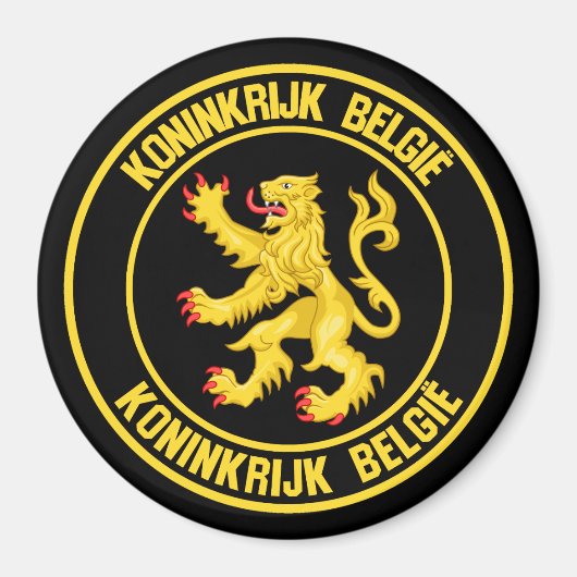 België Round Emblem Magneet (Voorkant)