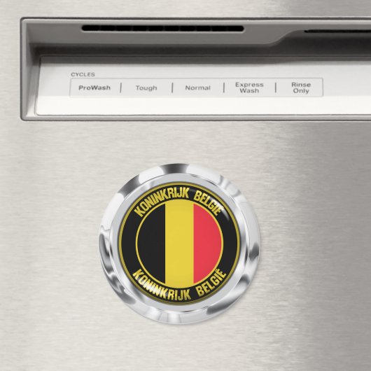 België Round Emblem Magneet (Insitu (Vaatwasser))