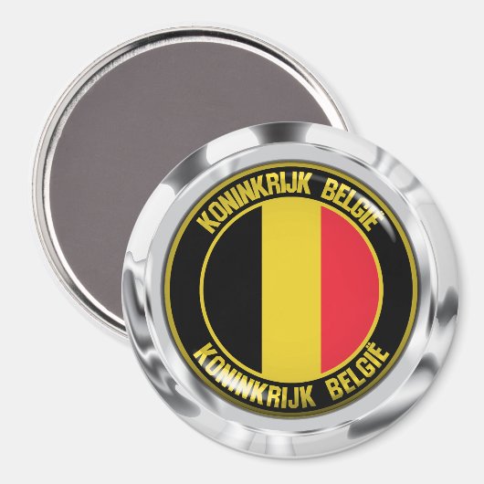 België Round Emblem Magneet (Voorkant / Achterkant)