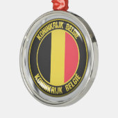 België Round Emblem Metalen Ornament (Links)