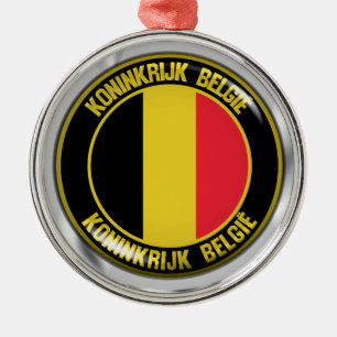 België Round Emblem Metalen Ornament