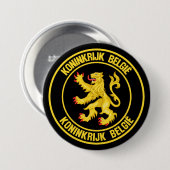 België Round Emblem Ronde Button 7,6 Cm (Voorkant /achterkant)