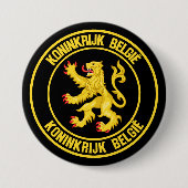 België Round Emblem Ronde Button 7,6 Cm (Voorkant)