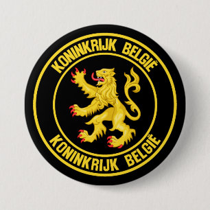 België Round Emblem Ronde Button 7,6 Cm