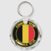 België Round Emblem Sleutelhanger (Voorkant)