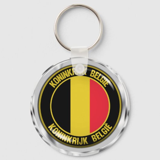België Round Emblem Sleutelhanger (Voorkant)