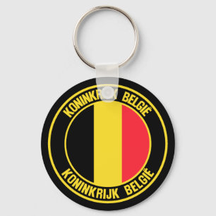 België Round Emblem Sleutelhanger