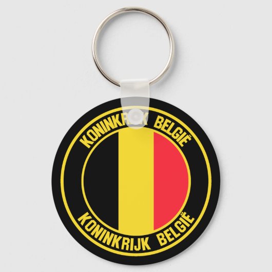 België Round Emblem Sleutelhanger (Voorkant)
