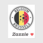 België Seal Sticker Ronde Vlag voor Laptop Boek.. (Vel)