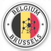 België Seal Sticker Ronde Vlag voor Laptop Boek.. (Voorkant)
