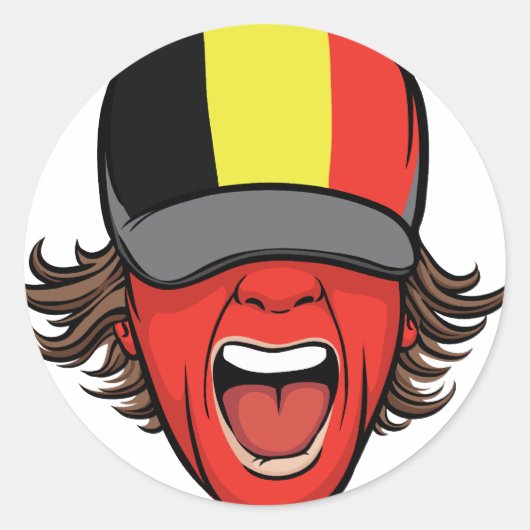 België sportfan ronde sticker (Voorkant)