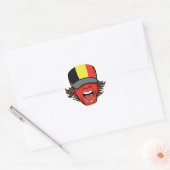 België sportfan ronde sticker (Envelop)