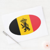 België Staatvlag Ovale Sticker (Envelop)