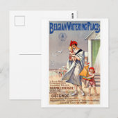 België strandreisaffiche Briefkaart (Voorkant / Achterkant)