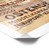  België strandt reisaffiche Foto Afdruk (Hoek)