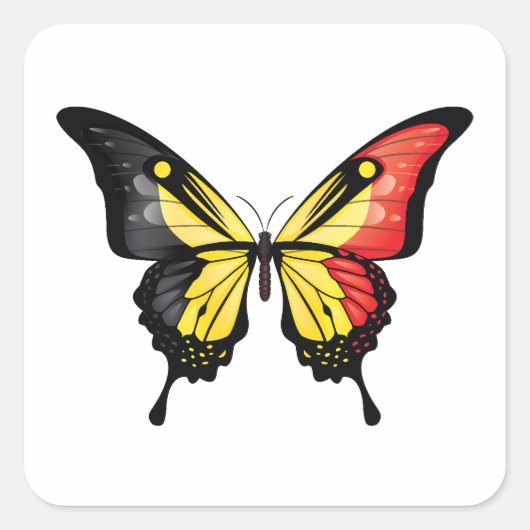België Swallowtail Vlinder Vlag Sticker (Voorkant)