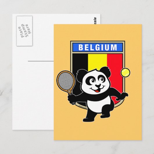 België Tennis Panda Briefkaart (Voorkant / Achterkant)