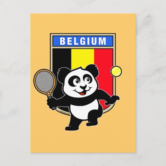 België Tennis Panda Briefkaart (Voorkant)