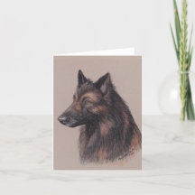België Tervuren Dog Art Note Card met Envelope