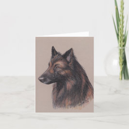 België Tervuren Dog Art Note Card met Envelope Kaart