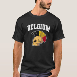 België Ultras Mohawk Skull. Nationale sportonderst T-shirt