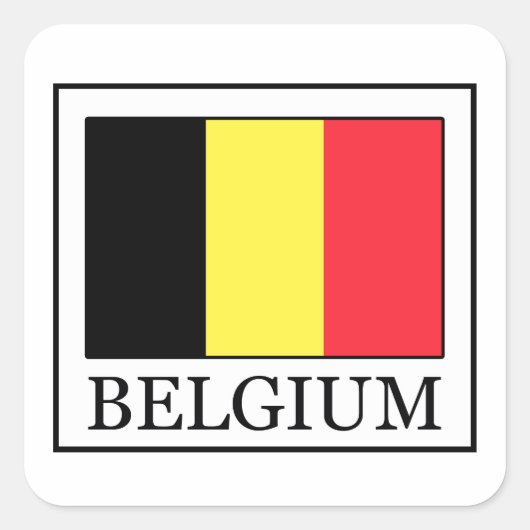 België Vierkante Sticker (Voorkant)