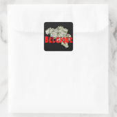 België Vierkante Sticker (Tas)