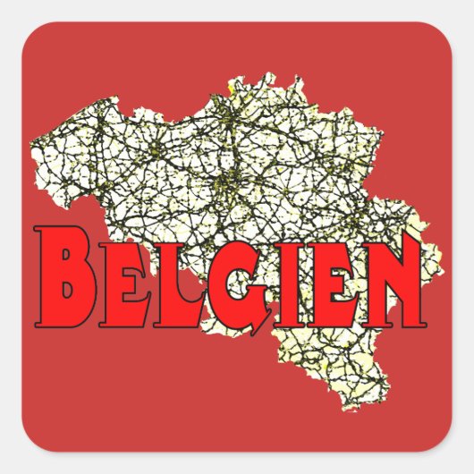België Vierkante Sticker (Voorkant)