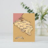 België Vintage reiskaart Feestdagenkaart (Staand voorkant)