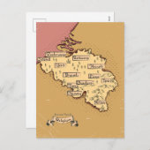 België Vintage reiskaart Feestdagenkaart (Voorkant / Achterkant)