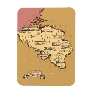 België Vintage reiskaart Magneet