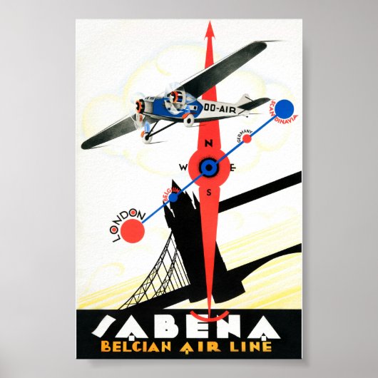 België Vintage Reisposter Gerestaureerd Poster (Voorkant)
