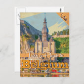 België vintage Travel Poster. Briefkaart (Voorkant / Achterkant)