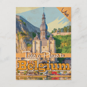 België vintage Travel Poster. Briefkaart