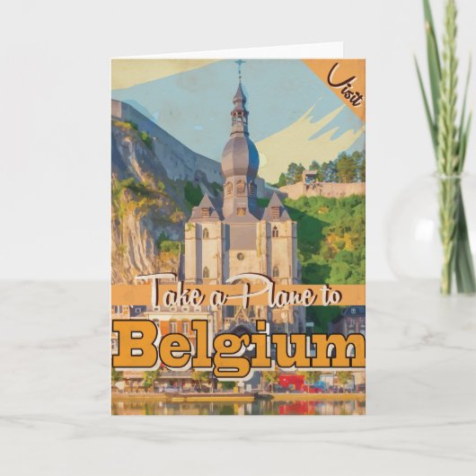 België vintage Travel Poster. Feestdagen Kaart (Voorkant)