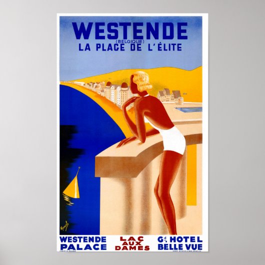 België Vintage Travel Poster teruggezet (Voorkant)
