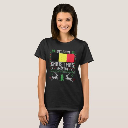 België vlag Belgische kerstkeuter T-shirt (Voorkant volledig)