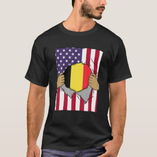 België vlag binnen me thuisprijs Belgisch - Amerik T-shirt