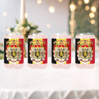 België vlag & COA Blikvorm Glas