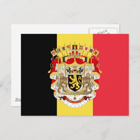 België vlag & COA Briefkaart (Voorkant / Achterkant)