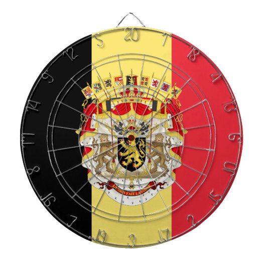 België vlag & COA Dartbord (Voorkant)
